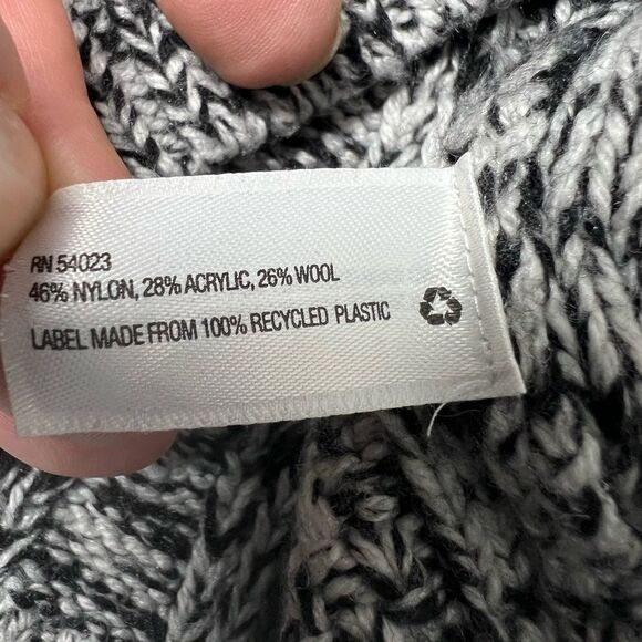 GAP Stripe Woven Knitted Color Block Wool Blend Sweater Black Gray Crewneck Sz S - Picture 7 of 11